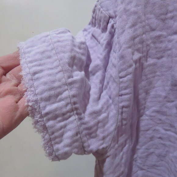 FREE PEOPLE WE THE FREE Palo Alto Textured Gauzy Cotton Oversize Pocket Top Boho - Picture 6 of 13